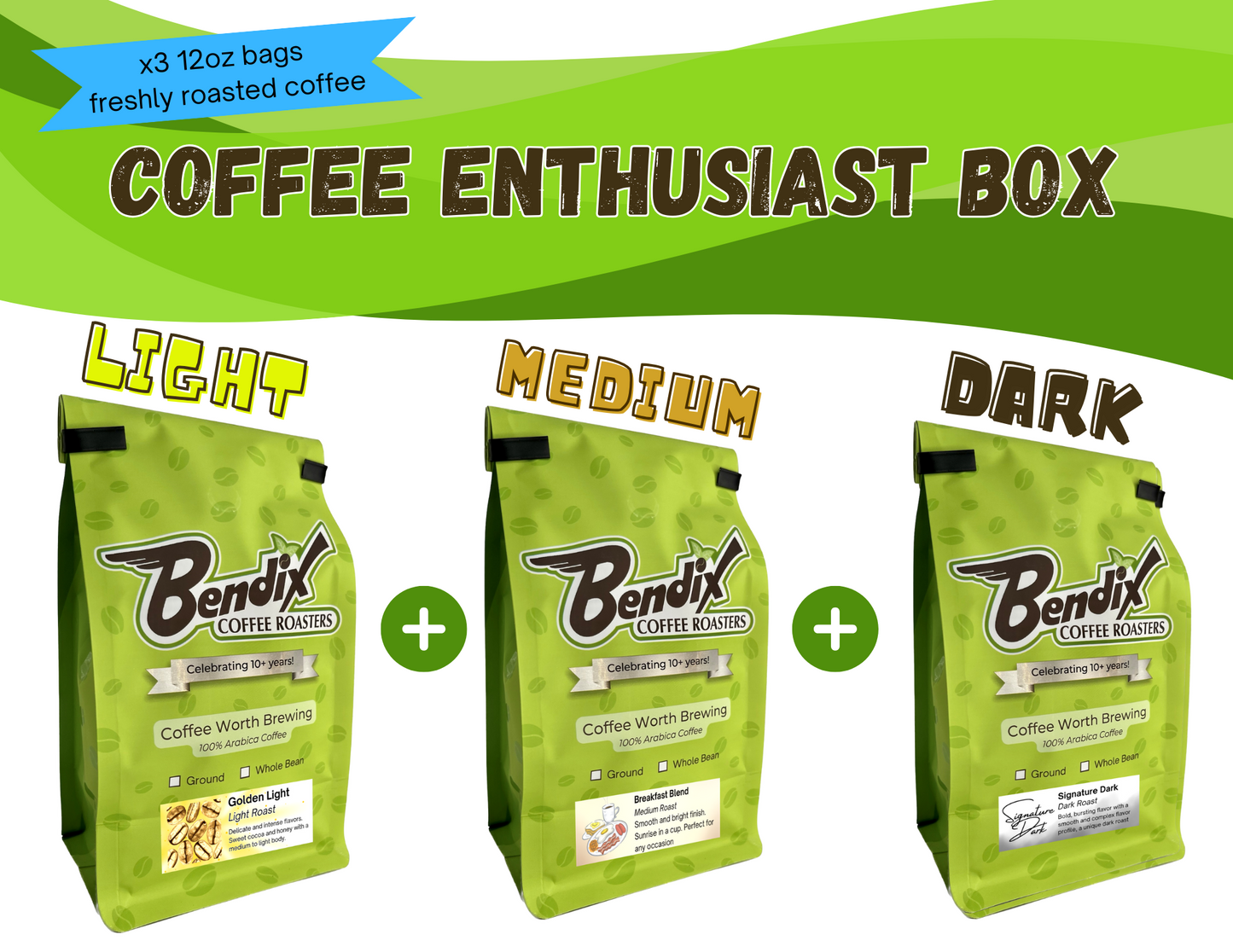 Coffee Enthusiast Box - Light, Medium, Dark Roasts